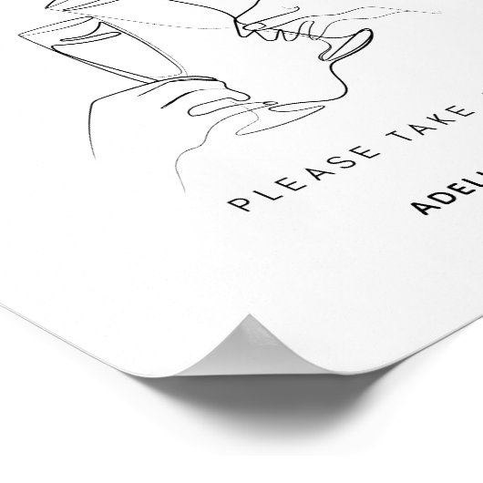 Modern Wedding Champagne Sign Poster (Ecke)