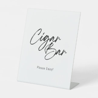 Modern Wedding Cigar Bar Pedestal Zeichen Sockelschild