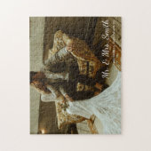 Modern Wedding Couple Foto Mr & Mrs Newlyweds Puzzle (Vertikal)
