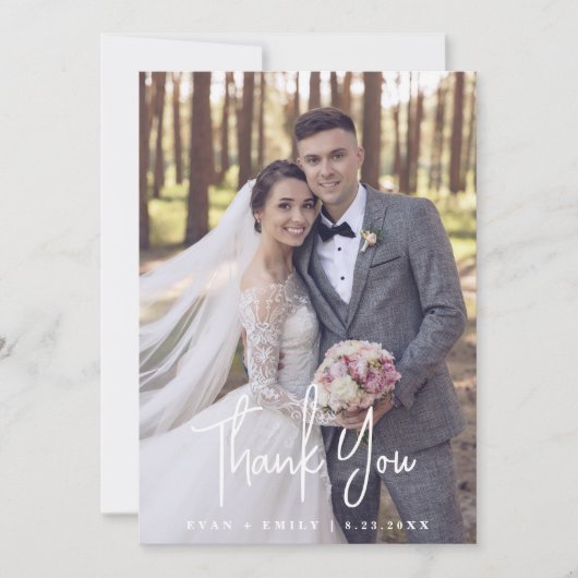 Modern Wedding Dankeschön Card Dankeskarte (Vorderseite)