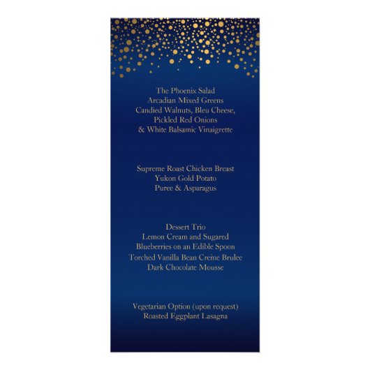 Modern Wedding Day trendy Gold Dots - Menü (Hinten)