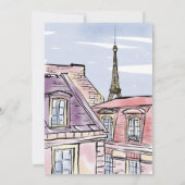 Modern Wedding Destination Paris Eiffel Tower Invi Einladung (Rückseite)