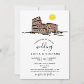 Modern Wedding Destination Rom Italien Kolosseum Einladung (Vorderseite)