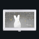 Modern Wedding Dress & Confetti Hearts Mode Visitenkarten Etui<br><div class="desc">Modernes Hochzeitskleid & Confetti Herz Fashion Business Card Holder. Passen Sie den Text an oder verließ ihn leer.</div>