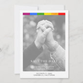 Modern Wedding Editorial LGBTQ+ Pride Photo Save The Date (Vorderseite)