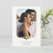 Modern Wedding Flourish Filigree Fancy Photo Frame Einladung (Stehend Vorderseite)