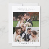 Modern Wedding Foto Collage Mr. und Mrs. Dankeskarte (Vorderseite)