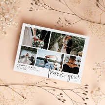 Modern Wedding Foto Collage Vielen Dank