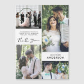 Modern Wedding Foto Collage Vielen Dank Magnetkarte (Vorderseite)