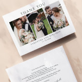 Modern Wedding Foto Collage Vielen Dank Mitteilungskarte