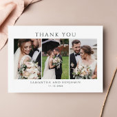 Modern Wedding Foto Collage Vielen Dank Mitteilungskarte