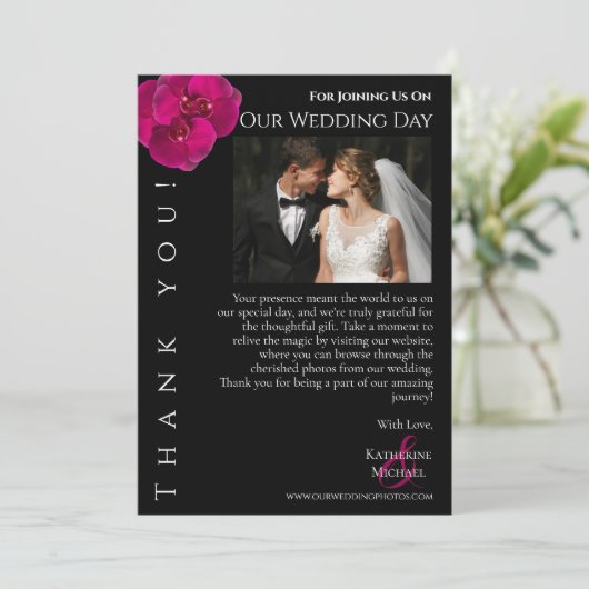 Modern Wedding Foto - Danke Einladung (Stehend Vorderseite)