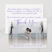 Modern Wedding Foto Dankeschön Card Dankeskarte (Vorne/Hinten)