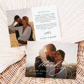 Modern Wedding Foto Dankeschön Card Dankeskarte