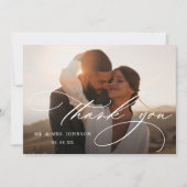 Modern Wedding Foto Dankeschön Card Dankeskarte (Vorderseite)