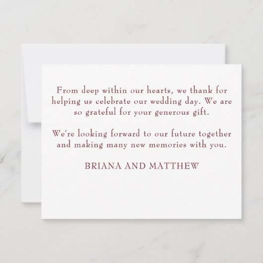 Modern Wedding Foto Dankeschön Card Dankeskarte (Rückseite)