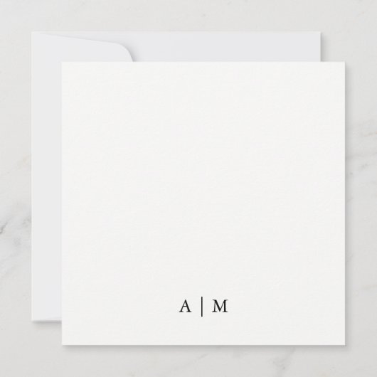 Modern Wedding Foto Square Einladung| Overlay Einladung (Rückseite)