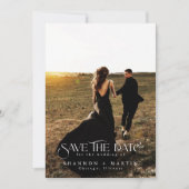 Modern Wedding Full Photo Typography Script Save The Date (Vorderseite)
