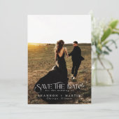 Modern Wedding Full Photo Typography Script Save The Date (Stehend Vorderseite)