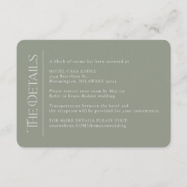 Modern Wedding Green Moss Details Umschließungskar Begleitkarte