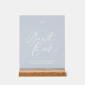 Modern Wedding Guest Book Sign | Dusty Blue Acrylschild (Vorderseite)