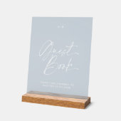 Modern Wedding Guest Book Sign | Dusty Blue Acrylschild (Winkel)