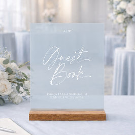 Modern Wedding Guest Book Sign | Dusty Blue Acrylschild
