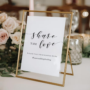 Modern Wedding Hashtag Share the Love Sign Poster