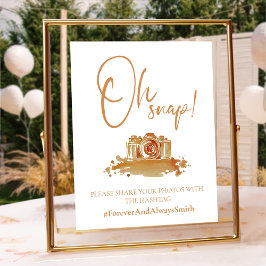 Modern Wedding Hashtag Sign Poster
