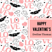 Modern Wedding Heart Sketch Personalized Gift Bag Große Geschenktüte