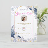 Modern Wedding Invitation Back Message Einladung (Stehend Vorderseite)