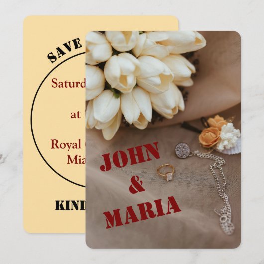 Modern Wedding Invitation | Editable Design Einladung (Vorne/Hinten)