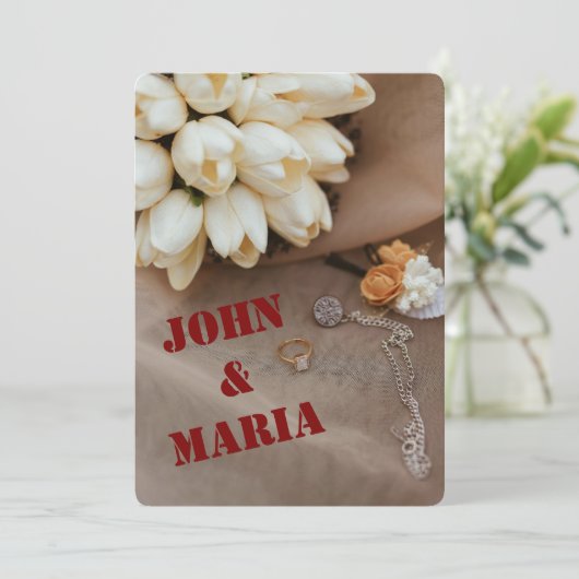 Modern Wedding Invitation | Editable Design Einladung (Stehend Vorderseite)