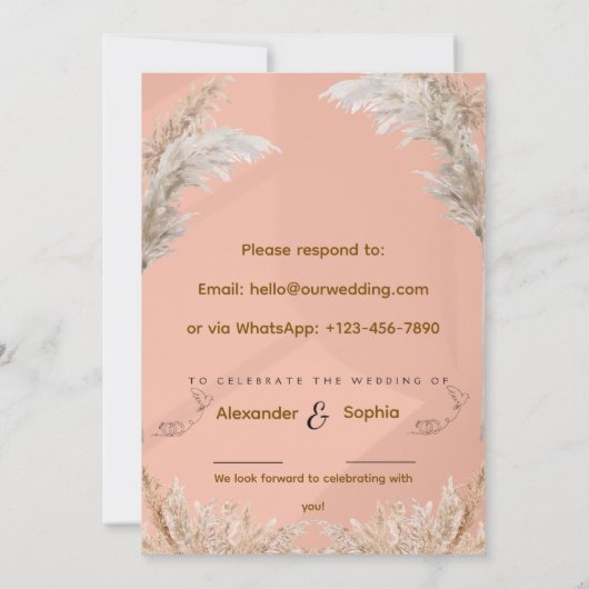 Modern Wedding Invitation | Fully Editable Einladung (Rückseite)