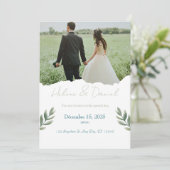 Modern Wedding Invitation – Green Gray Einladung (Stehend Vorderseite)