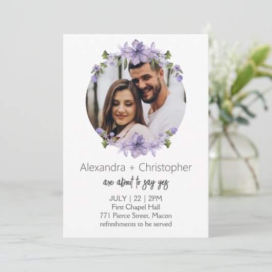 modern wedding invitation, wedding invitation  einladung (Stehend Vorderseite)