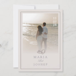 Modern Wedding Invitation with Bold Date Front Einladung