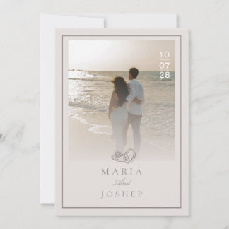 Modern Wedding Invitation with Bold Date Front  Einladung