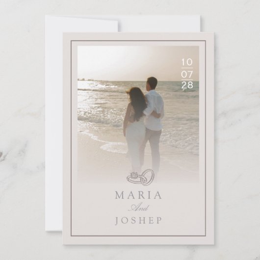 Modern Wedding Invitation with Bold Date Front  Einladung (Vorderseite)