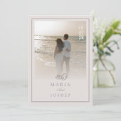 Modern Wedding Invitation with Bold Date Front  Einladung (Stehend Vorderseite)