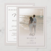 Modern Wedding Invitation with Bold Date Front  Einladung (Vorne/Hinten)