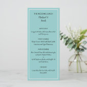 Modern Wedding Menu Card, Minimalist Custom Dinner Menükarte (Stehend Vorderseite)