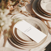 Modern wedding menu card with guest name menükarte