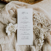 Modern wedding menu card with guest name menükarte