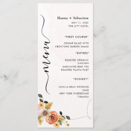 Modern  Wedding Menu Menükarte
