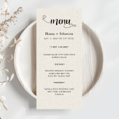 Modern Wedding Menu Menükarte
