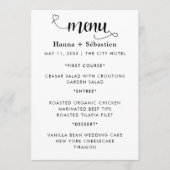 Modern  Wedding Menu Menükarte (Vorderseite)
