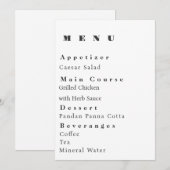 Modern Wedding Menu Template Menükarte (Vorne/Hinten)