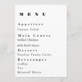 Modern Wedding Menu Template Menükarte