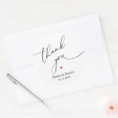 Modern Wedding Minimal Thank You Cute Heart Gifts Runder Aufkleber (Umschlag)